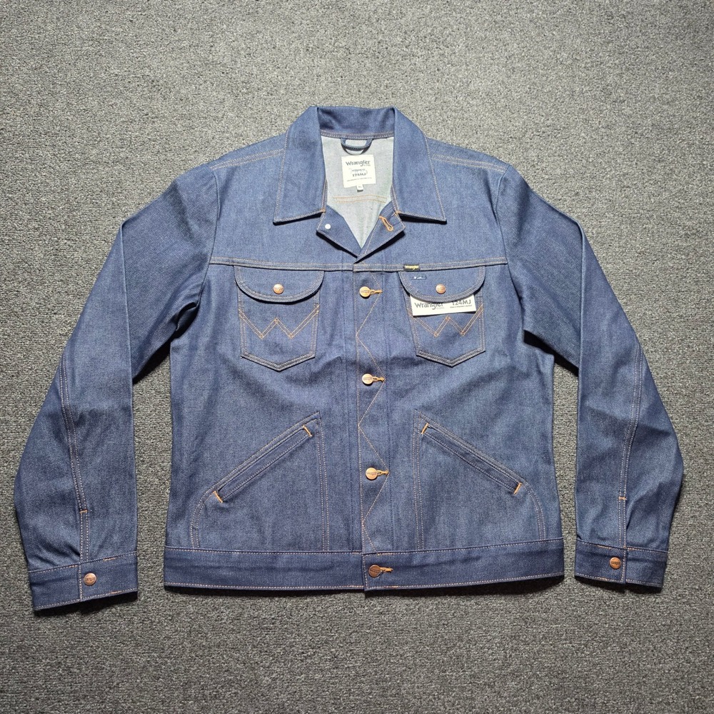 Wrangler 124MJ Western Jacket Blue Men XL Icons Regular Fit Denim Trucker NEW